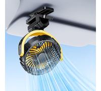 DICMKY Ventilador de clip de coche para mango de visera solar, ventiladores USB recargables de 2000 mAh que soplan aire frío, ventilador de refrigeración portátil para automóviles sin aire