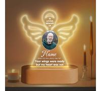 Dicodes Personalizada Regalos de condolencias por la pérdida de un ser querido Lámpara Memorial Luz de regalo de regalo de (RWDZ-Angel Wing) [Clase de eficiencia energética A]
