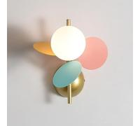 Diconce de pared, dorado Moderno de pared Spliquet Decoración creativa para el hogar Lighting Lighting con leche Blanca Globe Glass Shade, Lámpara de pared de rama interior G9 Lámina de pared retro