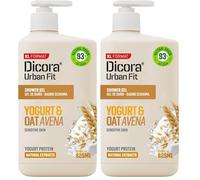 Dicora Urban Fit | Gel de Ducha Cremoso Proteins Yogur & Avena | Gel de Baño Hidratación Suave para Pieles Sensibles | Tamaño 825 ml (Paquete de 2)
