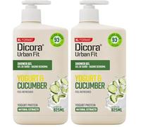 Dicora Urban Fit | Gel de Ducha Proteins Yogurt & Pepino | Gel de Baño Efecto Refrescante y Suavidad Aterciopelada | Tamaño: 825 ml (Paquete de 2)