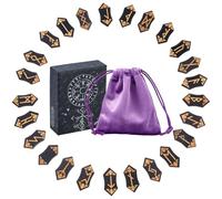 DICOSMETIC 1 juego de runas de madera a granel, 25 piezas de runa vikinga de madera, runas negras hechas a mano con bolsa de terciopelo y guía para principiantes, adivinación y meditación
