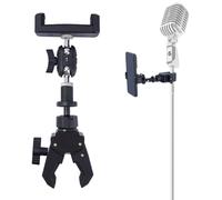 DICOSMETIC 1 soporte de micrófono para teléfono celular, abrazadera de soporte de plástico para escritorio con rotación de 360 grados, tamaño de clip de 11,2 cm para todos los teléfonos
