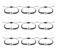 DICOSMETIC 10 pulseras católicas de San Benito, pulseras ajustables de cuerda negra, pulseras de San Benito, regalos religiosos para hombres y mujeres, diámetro interior: 5,1 cm ~ 8,8 cm