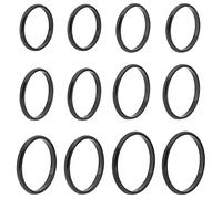 DICOSMETIC 12 Uds 6 tamaños 2mm Anillos de Dedo de Cúpula Lisa 304 anillos de Acero Inoxidable para Nudillos Anillos de Dedo de Boda Negros Regalo de Joyería para Niñas, Niños, Hombres Y Mujeres