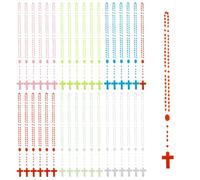 DICOSMETIC 120 Piezas 6 Colores Luminoso Cruz Collar Cruz Collares De Plástico Rosario Perlas Collar Brilla En La Oscuridad Y Collar Joyería De Oración Para Mujeres Hombres Y Damas