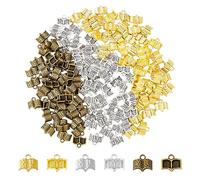 DICOSMETIC 150 Piezas 3 Colores Libro Encantos Aleación Escuela Tema Encantos 3D Santa Biblia Encantos Bronce Dorado Antiguo Y Plata Pequeño Estudio Encantos