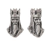 DICOSMETIC 2 cuentas de cuerda de paracaídas de latón a granel King Knife Lanyard Bead King Head EDC Charm Beads Antique Silver Large Hole Bead for Knife Lanyard Keychain Bracelet, Agujero: 6 mm