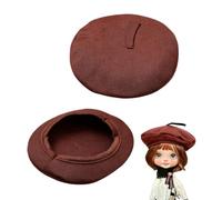 DICOSMETIC 2 gorros en miniatura de 15 cm, color marrón coco, pequeños sombreros de tela para muñecas de 20 cm, accesorios de fotografía, diámetro interior 8,6 cm