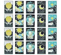 DICOSMETIC 20 dijes de cartas de tarot de 5 estilos, diseño de sol, luna y estrella, de acrílico, con rueda de la fortuna, astrología, adivinación, colgantes rectangulares para hacer joyas