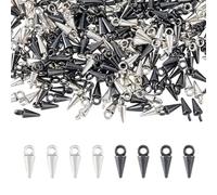 Dicosmetic 200 colgantes de cono de acero inoxidable, estilo punk y hip hop, color negro, para hacer joyas, agujero: 2 mm