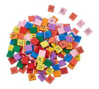 DICOSMETIC 200 piezas de letras de madera de colores letras de madera de 20 x 17,5 x 5 mm herramientas de aprendizaje del alfabeto letra A Z para la artesanía de la ortografía del marco de la boda