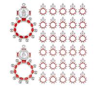 DICOSMETIC 30 piezas 2 estilos dedo rosario anillos al por mayor bolsa cruz anillo pequeño católico anillo de oración platino rojo azul bautizo regalos set para hombres mujeres regalos fiesta baby