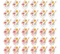 DICOSMETIC 36 piezas 2 colores artistas colores encanto aleación cepillo de color paleta colgante oro claro esmalte arte colgante profesor de arte regalos para bricolaje collar pendiente fabricación