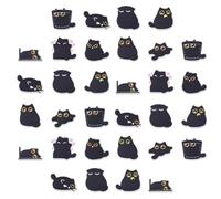 DICOSMETIC 36 unidades de 9 estilos de gatos decoración de zapatos a granel 0,77 1,16 pulgadas negro gato zueco encantos colgantes PVC animales zapato encanto decorativo para mujeres hombres fiesta