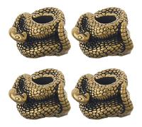 DICOSMETIC 4 cuentas de paracaídas para cuchillo, cuentas de serpiente EDC, cuentas de aleación de bronce antiguo, cuentas europeas con agujero grande para cuchillo, llavero, pulsera, agujero: 6 mm