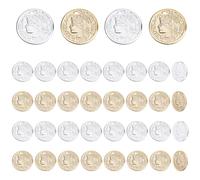 DICOSMETIC 40 piezas 2 colores colgante de moneda a granel 11 mm latón plano redondo colgante de metal reinas cabeza Charm Republique Francaise 1808 Charm para fabricación de joyas DIY agujero 1 mm