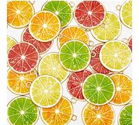 DICOSMETIC 40 UDS Abalorios de Rebanadas de Pomelo 4 Colores Colgantes de Fruta Naranja y Limón Colgantes de Esmalte de Aleación de Oro Claro