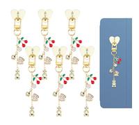 DICOSMETIC 6 bonitos dijes de cadena para lector electrónico, bonito dije de teléfono con soporte de anillo, compatible con teléfonos móviles, regalos para amantes de los libros electrónicos