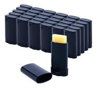 DICOSMETIC 60 recipientes de desodorante de muestra negra de 0.5 onzas/15 ml, tubos vacíos grandes de bálsamo labial, recipientes de loción casera, contenedor de plástico recargable para perfume