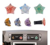 DICOSMETIC 8 clips de salida de aire de cristal con estrella luna piedras preciosas decoración para el interior del coche piedras naturales con clip de hierro y ambientador para mujeres hombres