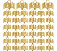 DICOSMETIC 80 piezas pequeños encantos de libros dorados que representan la Santa Biblia de estilo tibetano, ideales para el Día del Maestro, encantos de aleación, ideales para la fabricación de joyas