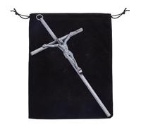 DICOSMETIC Cruz de pared de crucifijo de metal delgado con Jesús e INRI 26,5 cm de largo, cruz de metal para decoración del hogar, plata envejecida