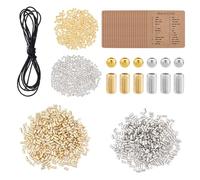 DICOSMETIC Kit de 2016 cuentas de pulsera con código morse, 4 estilos, 2000 cuentas de plástico a granel de 4.36 yardas, cordón de algodón encerado, 16 tarjetas de codificación de código, pulseras