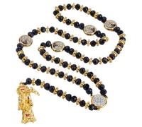 DICOSMETIC Rosario de Santa Muerte, collar con colgante de Santa Muerte, collar de la Santa Muerte, joyería religiosa, regalo para mujeres y hombres, 46,6 cm