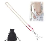 DICOSMETIC Zipper Helper Tirazipper para vestidos y botas mujer herramienta para tirar de la cremallera con 4 ganchos diferentes madera natural cadena con cuentas de ágata tirar de la cremallera por