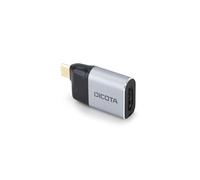 Dicota - Adaptador de vídeo - USB-C Macho a HDMI, USB-C Hembra - Plata - Soporte 4K60Hz, alimentación USB (100W)