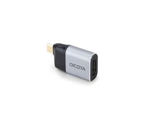 Dicota - Adaptador de vídeo - USB-C Macho a HDMI, USB-C Hembra - Plata - Soporte 4K60Hz, alimentación USB (100W)