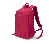 Dicota Eco Backpack SCALE 13-15,6 - Mochila ligera para portátil con acolchado protector y amplio espacio de almacenamiento - Hecha de PET reciclado - Roja
