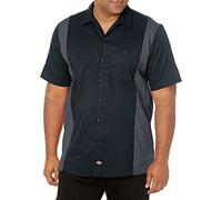Dicota Two Tone Work - Camisa Casual de Manga Corta para Hombre, Color Black (Black/Charcoal), Talla Medium