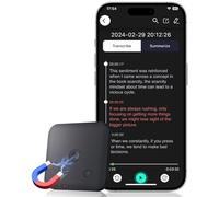 Dictafón Grabador de Voz - Grabador de Voz IA con Transcripción y Resúmenes con ChatGPT 4o, 64 GB, Soporta 102 Idiomas, Control a través de Aplicación, Ideal para Reuniones, Entrevistas y Llamadas