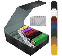 Dictien Caja Cartas Magic para TCG/Magic the Gathering (MTG)/ YuGiOh/Commander Card Deck Box para más de 3800+ Cartas, Magnetic Flip PU Cuero Deckbox Caja Cartas con 24 Divisores y 5 Soportes
