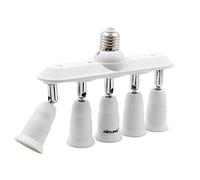 DiCUNO 5 En 1 E27 Adaptador De Enchufe, E27 Bombillas Led Portalámparas Normal Convertir Extensor Adaptador Con 360 Grados De Flexión Ajustable En 180 Grado