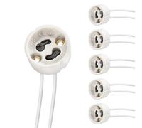 DiCUNO 6P GU10 Portalámparas 0.75mm² Cable de silicona Conector GU10 Base de cerámica para LED y halógeno, 250V, Max 300W