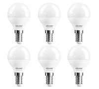 DiCUNO Bombilla LED E14 G45 5W, Equivalente 50W, Blanco cálido 2700K, 550lm, CRI 90, Casquillo E14 pequeño, Bombillas Esféricas P45, No Regulable, Ángulo de haz 220°, Bajo Consumo, 6 Piezas