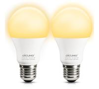 DiCUNO Bombilla LED E27 sensor crepuscular, 9W=60W, 2700K, 800lm, Pack de 2