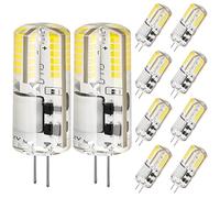 DiCUNO Bombilla LED G4, Blanco frío 6000K, 2W, 200lm, 12V, Pack de 10