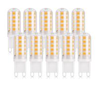DiCUNO Bombilla LED G9 3W, Blanco Cálido 2700K, equivalente a Halógeno de 30W, 410LM, IRC 85, AC230V, No Regulable, Sin Estroboscópico, Base estándar G9, ideal para Araña de cristal, 10 Piezas