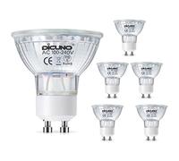 DiCUNO Bombilla LED GU10, 6W, 550LM, Blanco Cálido 2700K, Equivalente de halógeno 60W, Bombilla para foco LED MR16 GU10, No regulable, 100-240V, Ángulo de haz 120 °, 6 Piezas