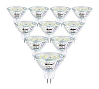 DiCUNO Bombilla LED GU5.3 MR16 5W Regulable, Equivalente halógena 50W Bajo Consumo, 12V, 500lm, Luz frío 6000K, 120° Spotlight, Foco LED para techo y empotrables, Pack de 10