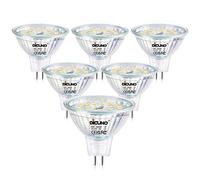 DiCUNO Bombilla LED GU5.3 MR16 5W Regulable, Equivalente halógena 50W Bajo Consumo, 12V, 500lm, Luz neutra 4000K, 120° Spotlight, Foco LED para techo y empotrables, Pack de 6