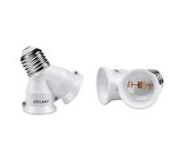 DiCUNO E27 / E26 Adaptador de enchufe, 2 en 1 Adaptador de enchufe, Portalamparas E27 para bombillas LED, incandescentes y CFL, Pack de 2