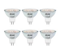 DiCUNO GU5.3 Bombilla LED 5W, Equivalente de halógeno 50W, Blanco Cálido 2700K, 440LM, MR16 Bombilla para foco LED, AC/DC 12V, Ángulo de haz 120 °, 6 Piezas