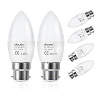 DiCUNO ProOE Bombilla LED B22 6W, equivalente halógeno de 40W, 410LM, Blanco frío 5000K, LED de bayoneta C37, No regulable, 100-240V, 6 Piezas