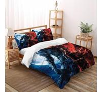 DICVXST Impresión 3D Caballero de la Luna Sangrienta Juego De Fundas Edredón Niñas 3 Piezas Microfibra 2 Fundas De Almohad Suave con Cremallera De King（220x240cm）
