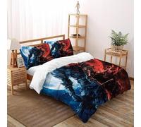 DICVXST Impresión 3D Caballero de la Luna Sangrienta Juego De Fundas Edredón Niños 3 Piezas Moderna 2 Fundas De Almohad Suave con Cremallera De Double（200x200cm）